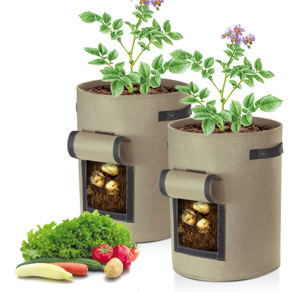 Yescom Pack of 2 10 Gallon Potato Grow Bags Fabric Pots w/ Handles