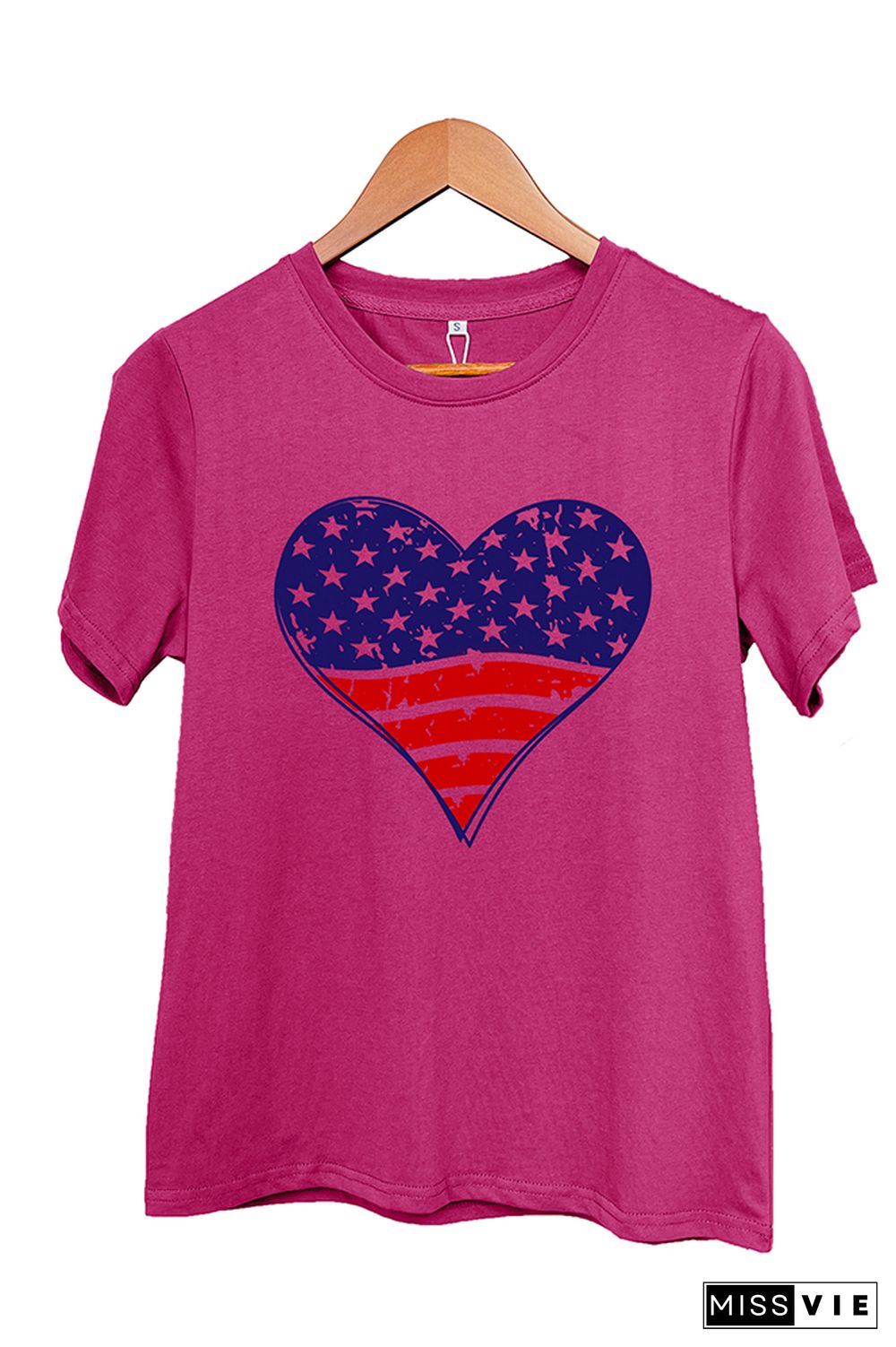 Patriotic Grunge Heart Graphic T-Shirt Wholesale