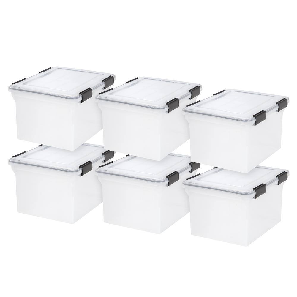 IRIS 32 Qt. WeatherPro Storage Box in Clear (6-Pack) 585250