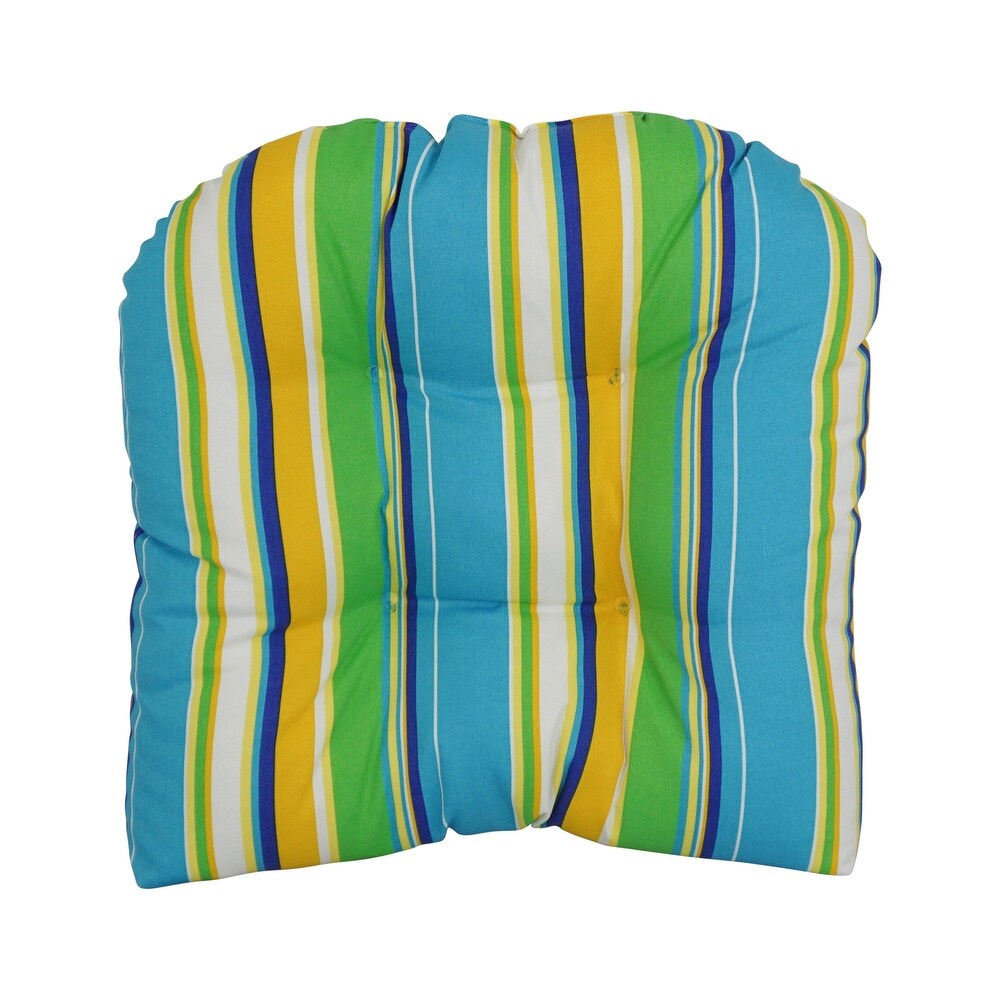 19 inch Rounded Back Tufted Indoor/Outdoor Chair Cushion   19\