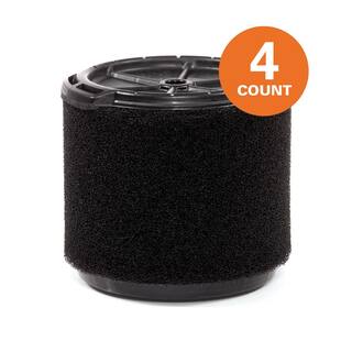 RIDGID Wet Application Foam Filter for 3 to 4.5 Gallon RIDGID WetDry Shop Vacuums (4-Pack) VF3700A