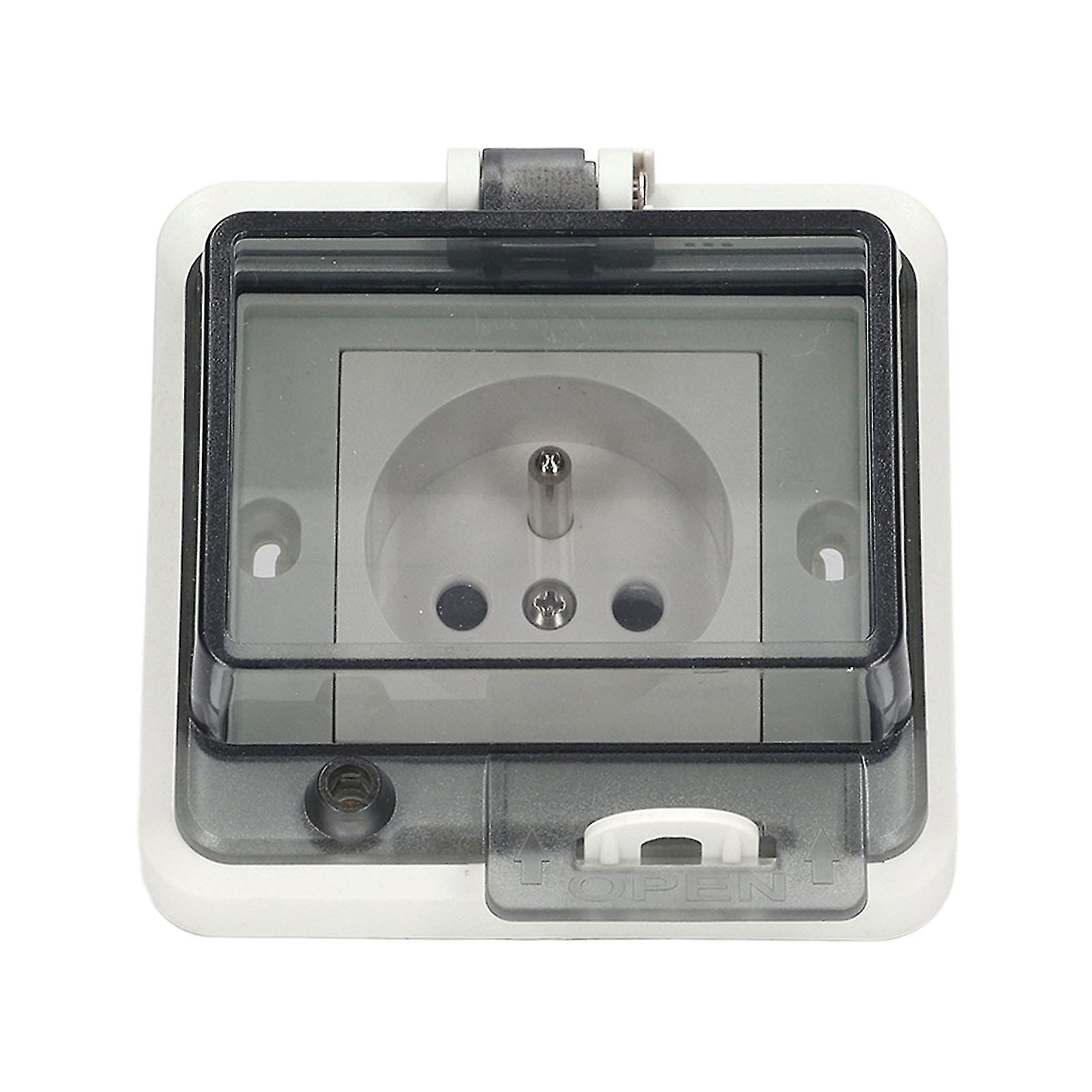 Outdoor Waterproof Socket Box Garden Concealed IP66 1 Gang Unswitched 250V 16A FR Style