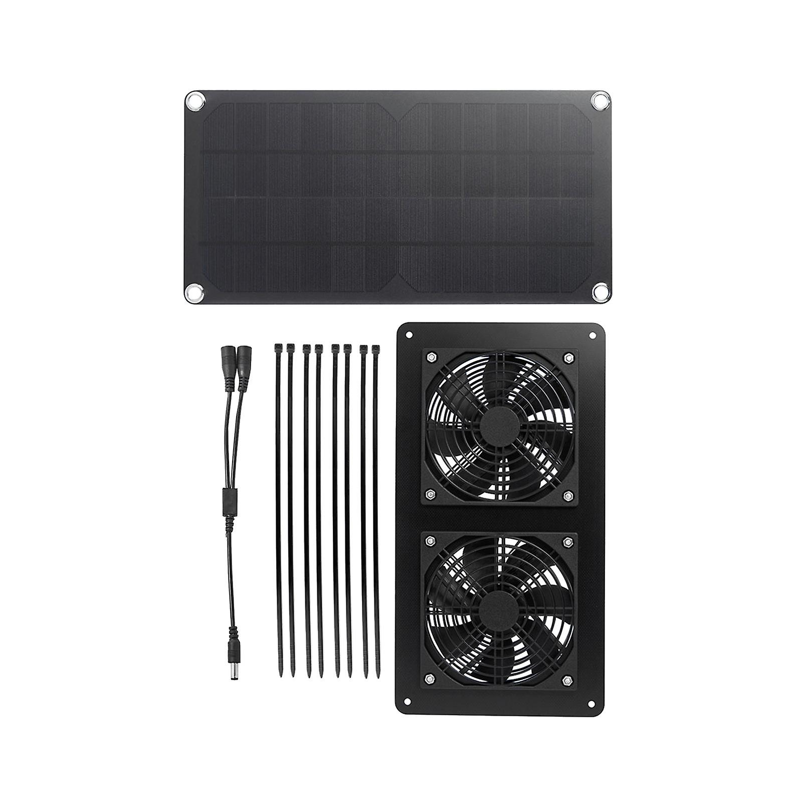 10w 12v Solar Panel Exhaust Fan Set For Pet Houses Greenhouses Chicken Coops