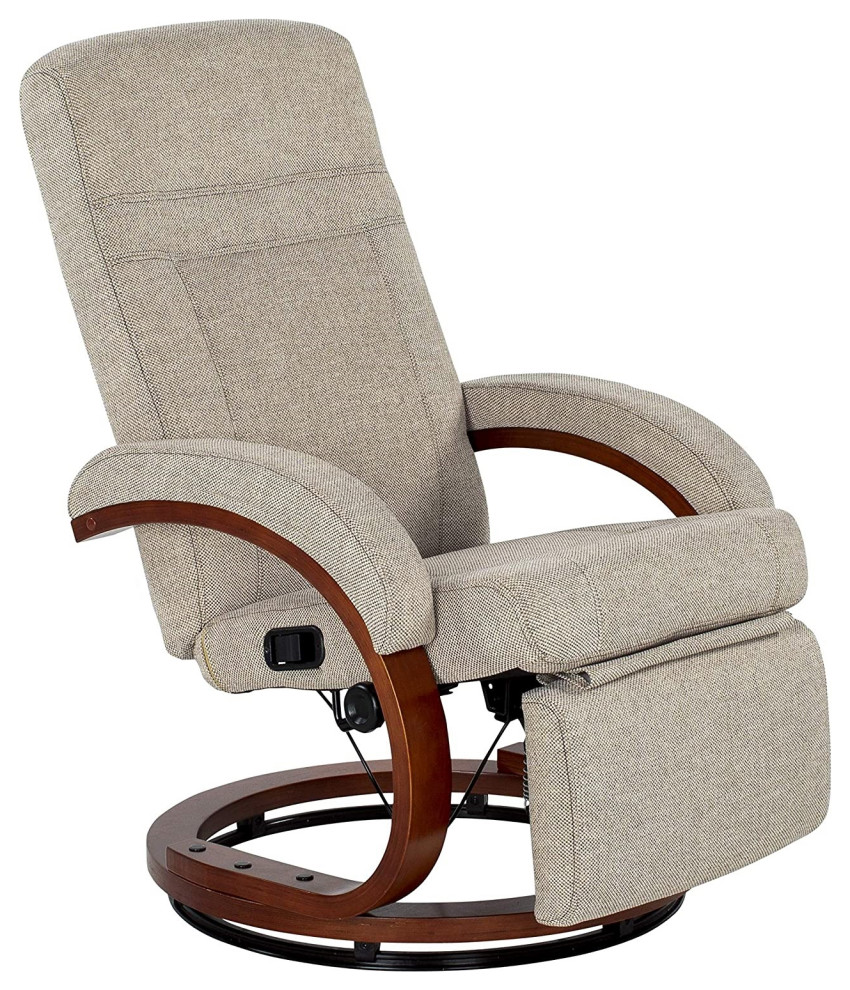 Contemporary Swivel Recliner  Vinyl Cushioned Seat With Curved Arms   Contemporary   Recliner Chairs   by Declusia  Houzz