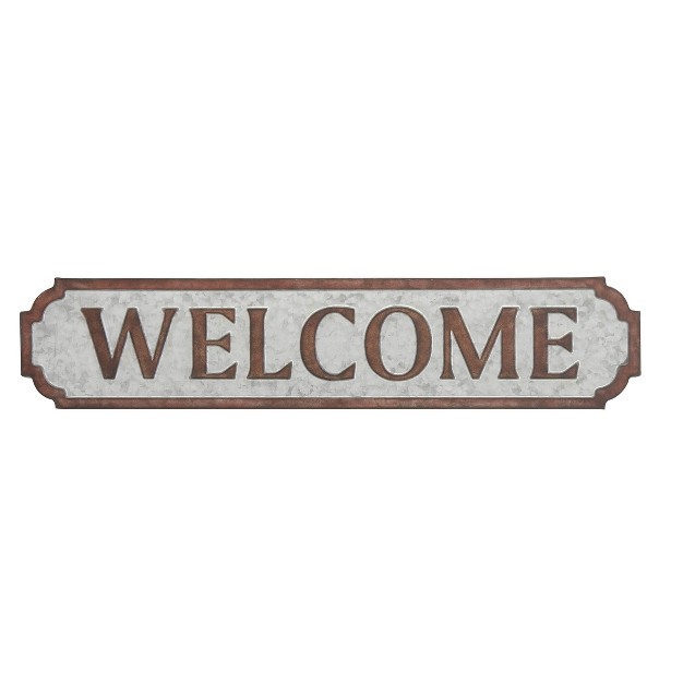 Metal Sign Welcome Wall Decor Brown Olivia amp May