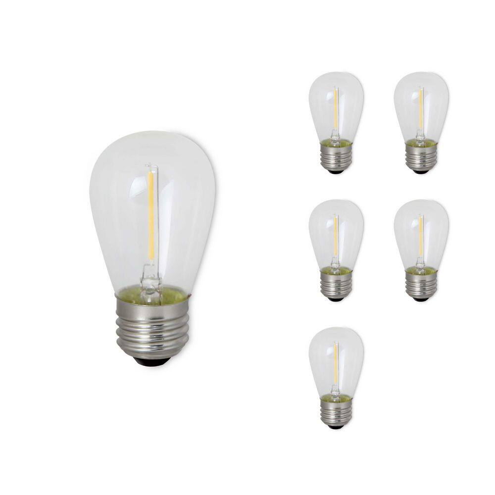 Bulbrite 11-Watt Equivalent S14 Clear Edison LED Light Bulb Warm White (6-Pack) 862154