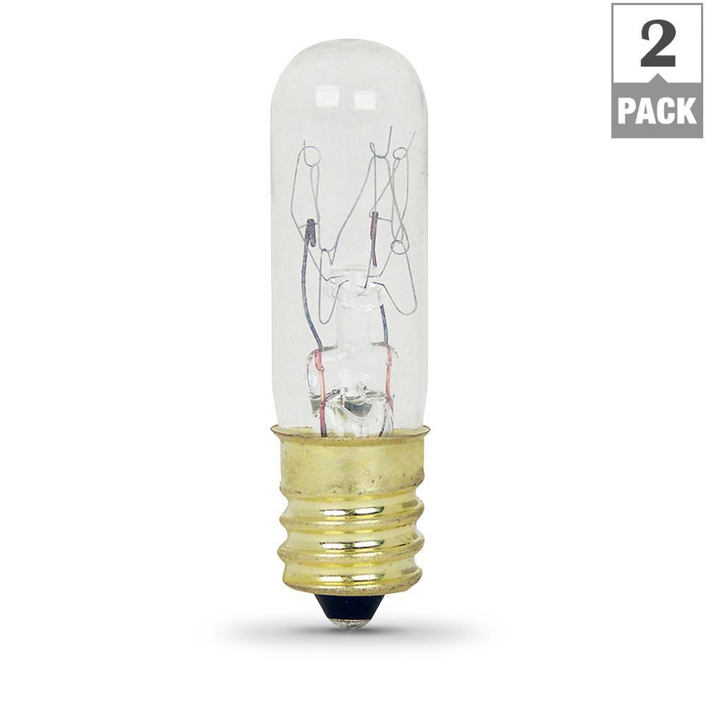 Feit Electric 15-Watt Soft White (2700K) T4 Candelabra E12 Base Dimmable Incandescent Light Bulb (2-Pack) BP15T4C2HDRP