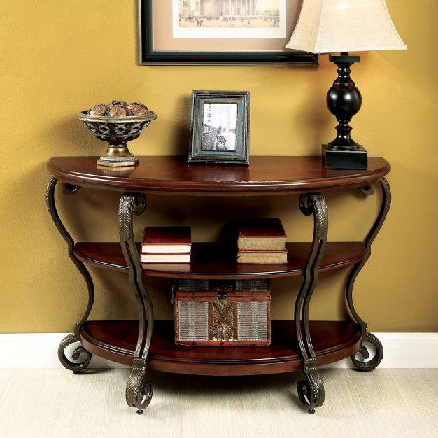 Telmin Traditional Sofa Table Brown Cherry Homes Inside Out