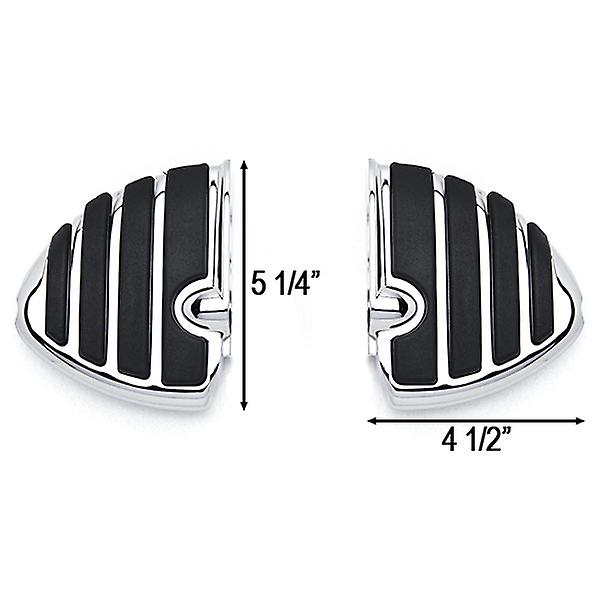 Chrome Motorcycle Wing Foot Pegs Footrests L+R Compatible with Kawasaki Vulcan 1500 Drifter 1999-2005 Rear