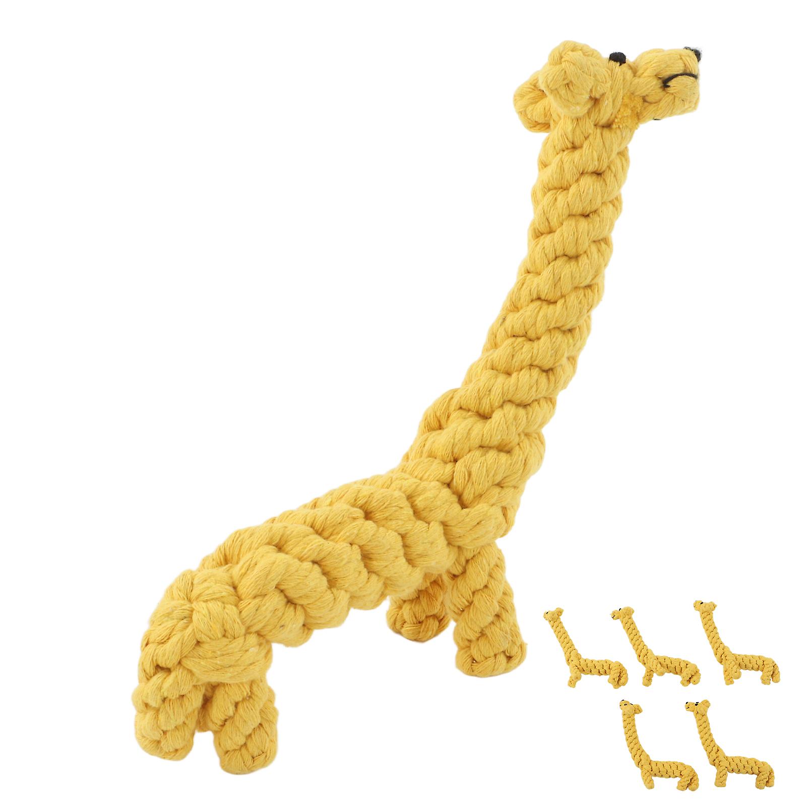 5pcs Cotton Rope Dog Toys Giraffe Design Teeth Cleaning Dog Chew Toy For Small And Medium Dogs