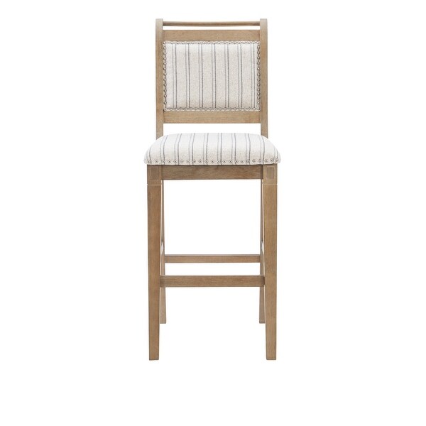 Emmy Full Back Wood Bar Stool， 30