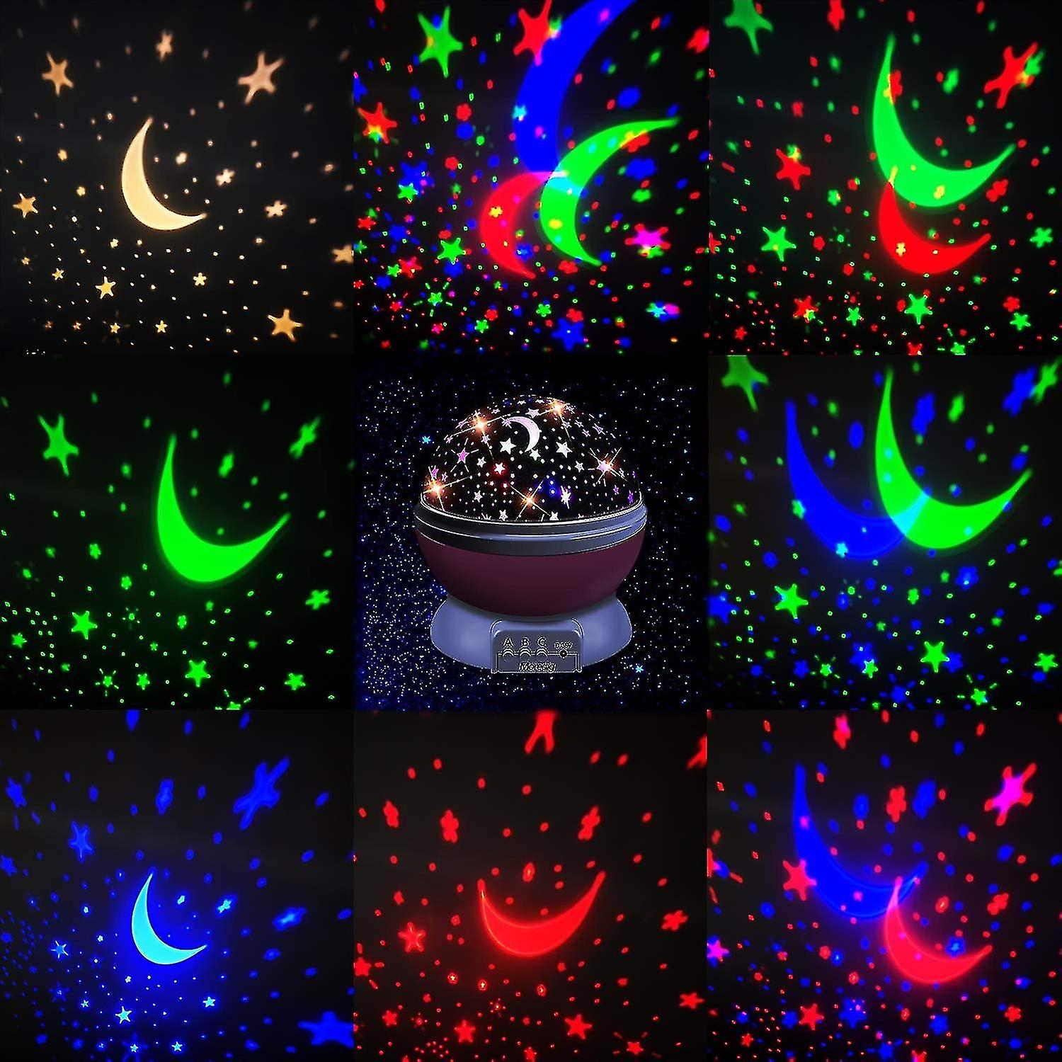 360 Rotation Projector Lamp Ceiling Light， Led Baby Night Light 7 Color Modes， Birthday Gift， Christ