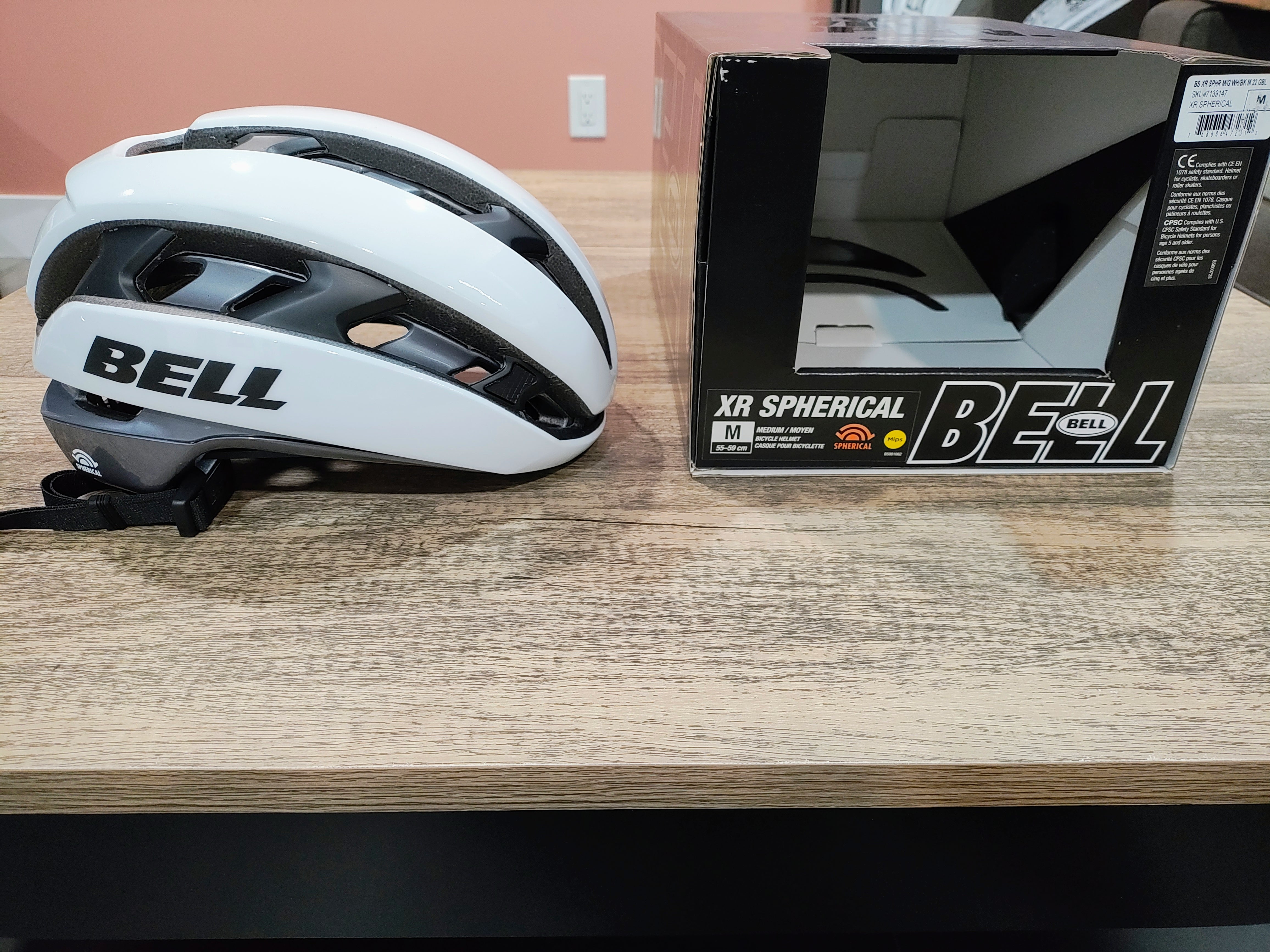 #RS86 - Bell Spherical XR Helmet - White - Size Medium - Like-New Condition