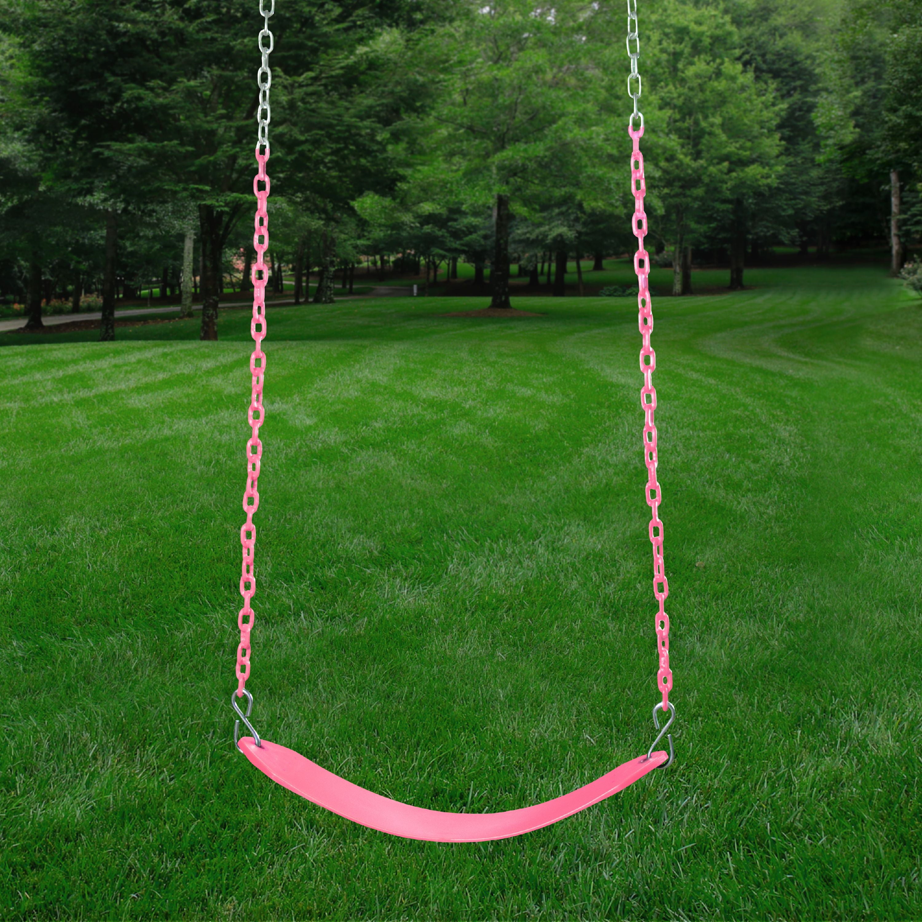 Gorilla Playsets Deluxe Swing Belt - Cotton Candy with Pink Chains