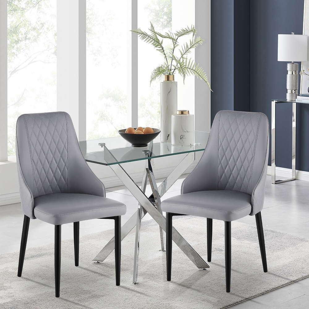 Modern PU Leather Upholstered Dining Chairs with High Back   17.72\