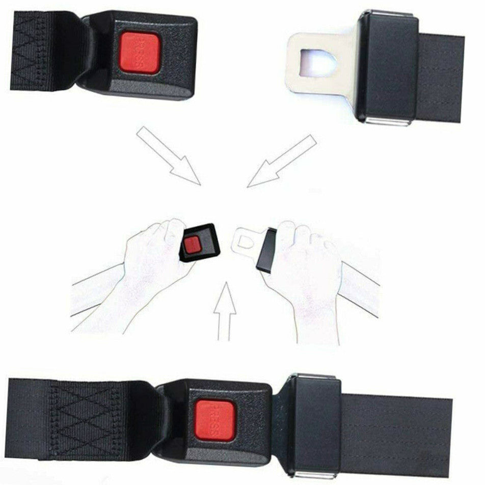 Universal Car Seat Belt Lap 2 Point Safety Travel Adjustable Retractable  2PCS