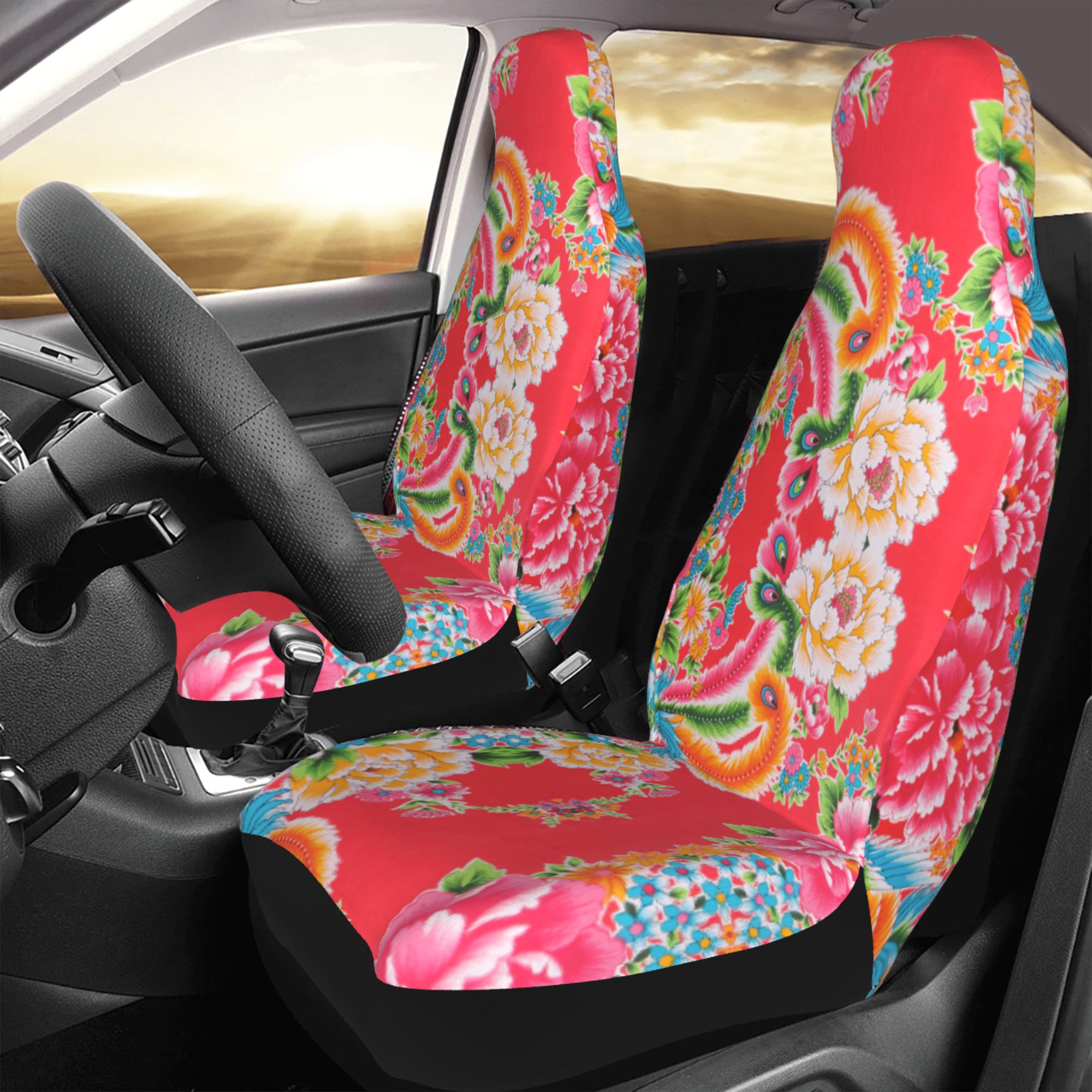 ZICANCN Car Seat Cover Phoenix Flower Print Car Front Seat Covers Protectors ， Automotive Seat Covers for Cars Trucks Suv