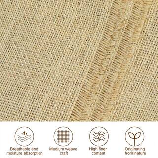 Agfabric 10 in. x 15 ft. Gardening Burlap Roll - Natural Burlap Fabric for Weed Barrier Tree Wrap Burlap Rustic Party Decor NJTR12005N1R