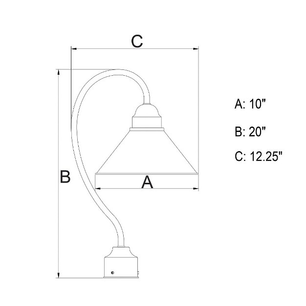 Vaxcel Outland 1 Light Post Light Aged Iron