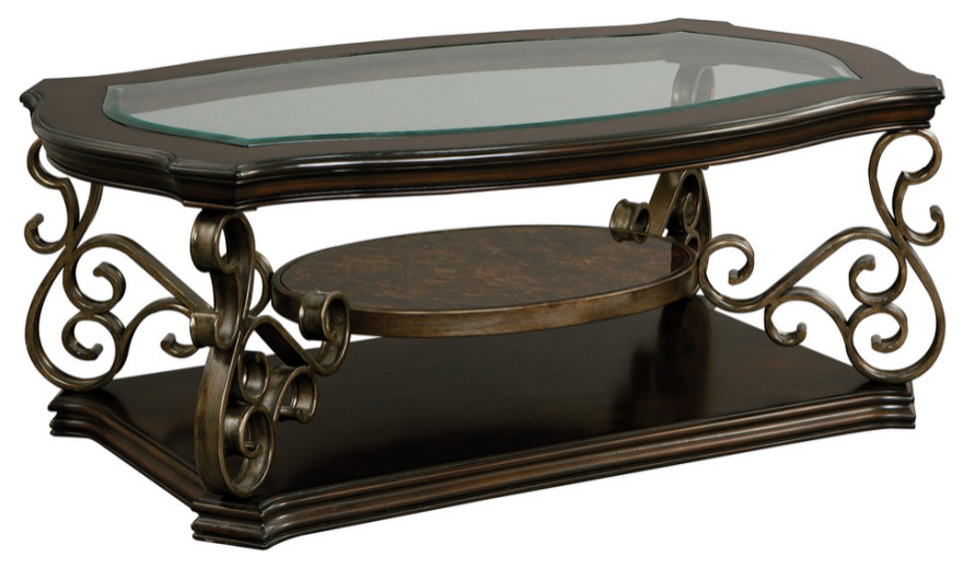 3 Tier Cocktail Table Glass Top   Mediterranean   Coffee Tables   by Abrihome  Houzz