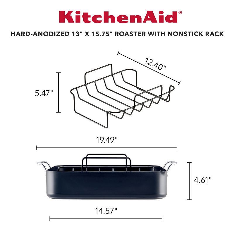 KitchenAid Hard-Anodized Roaster with Removable Nonstick Rack