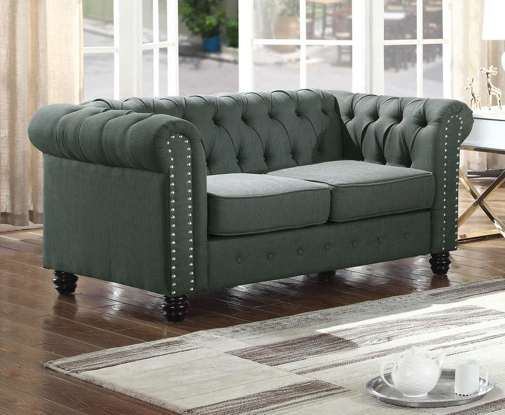 Kimber Linen 2 Piece Sofa and Love Seat Set   Traditional   Living Room Furniture Sets   by US Furnishings Express  Houzz