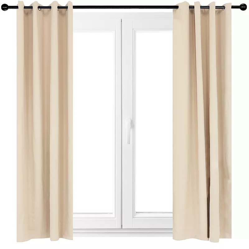 Sunnydaze Room Darkening Curtain Panel - Beige - 52 in x 120 in - Set of 2