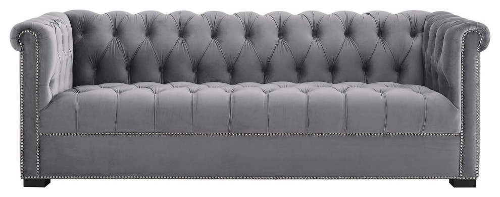 Heritage Upholstered Velvet Sofa   Transitional   Sofas   by Modway  Houzz