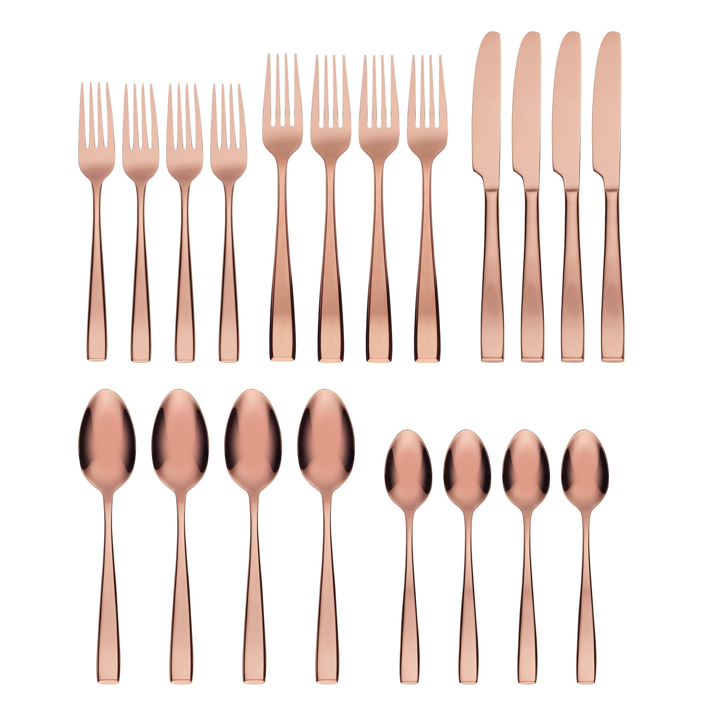 Samira Copper Mirror 20-Piece Flatware Set