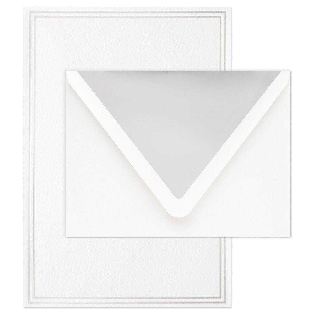 Hallmark  Double Silver Border Stationery Set, Box of 20