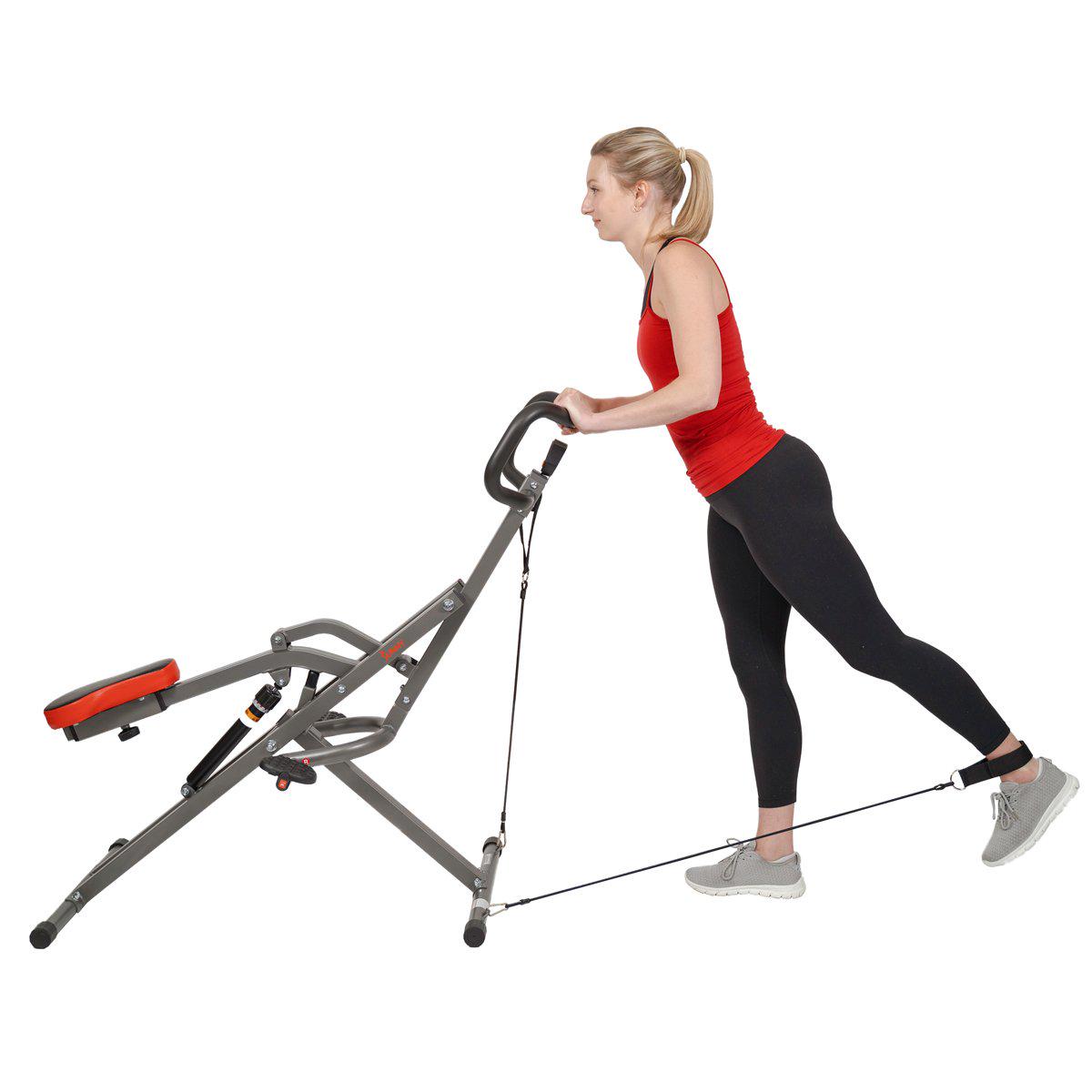 Sunny Health and Fitness Row-N-Ride PRO Squat Assist Trainer for Full Glute， Thigh， and Leg Workouts， SF-A020052