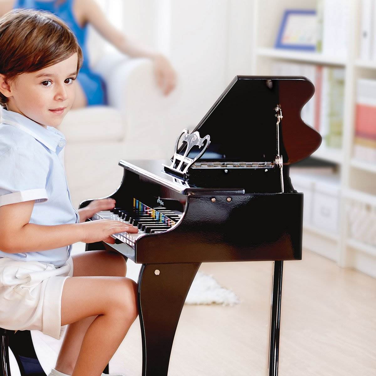 Hape Toys Early Melodies Black Wooden Happy Grand Piano Children (Open Box)