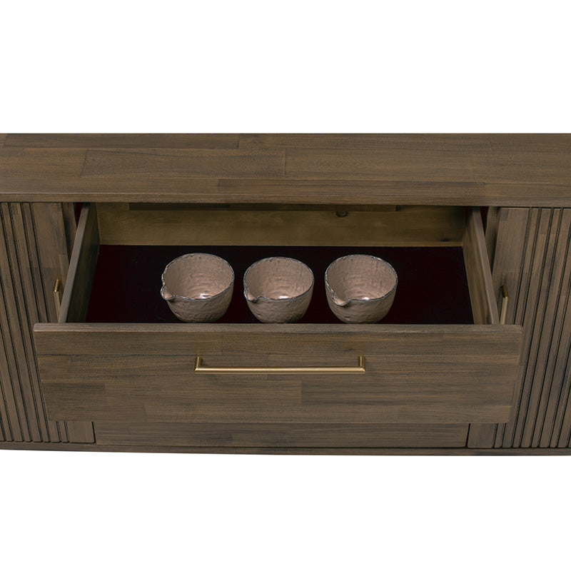 HAMILTON Sideboard Buffet Solid Acacia Wood 160cm - Toffee Colour