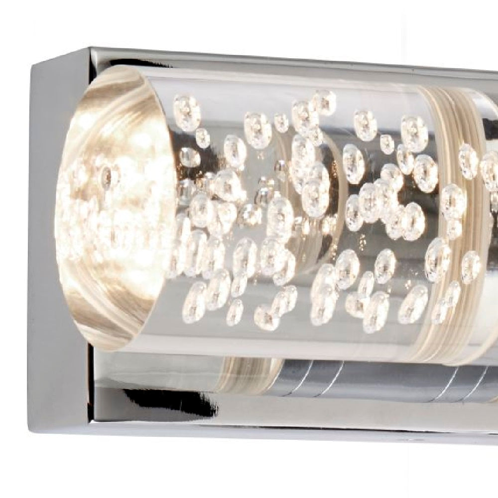 Britalia BRT330047 LED Polished Chrome & Twin Bubble Shade Bathroom Switched Wall Light