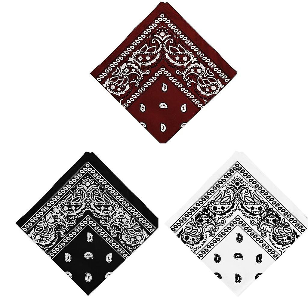 3pcs Cotton Paisley Print Paisley Bandana Head Wrap Headband Hair Band