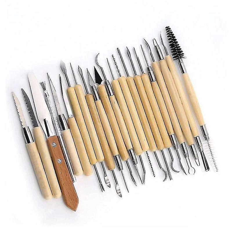 Clay Sculpting Tools， 30pcs Ceramic Wooden Pottery Carving Tool Set， Pottery Clay Modeling Tool Kit