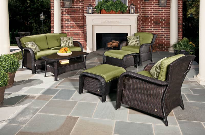 Hanover Strathmere 6-Piece Outdoor Lounge Patio Set In Cilantro Green