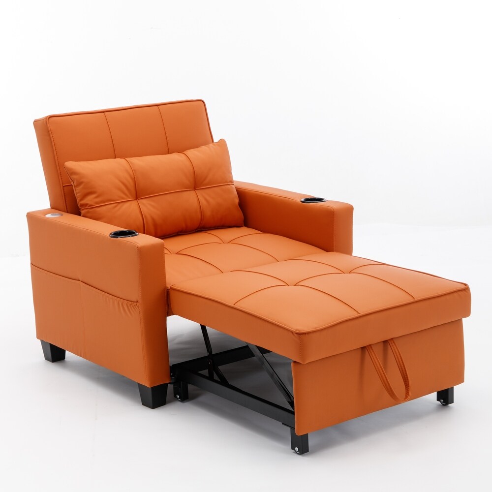 Chair Bed Convertible Chair 3 in 1 Pull Out Sleeper Chair Beds with USB Ports  Armchair Bed Sleeper for Living Room