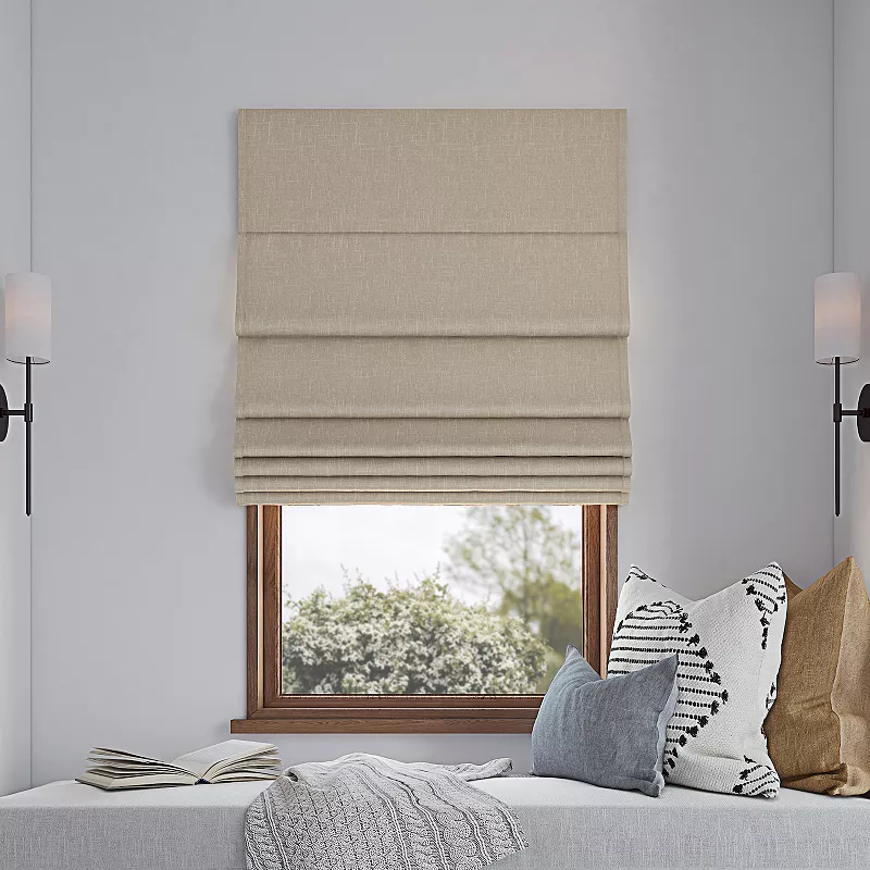 Sun Zero Pryer Textured 100% Blackout Cordless Roman Shade 64 Length