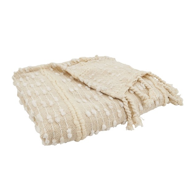 Striped Woven Fringe Throw Blanket Saro Lifestyle