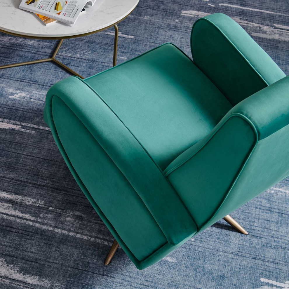 Armchair Swivel Accent Chair  Velvet  Modern  Lounge Hospitality   Midcentury   Armchairs And Accent Chairs   by House Bound  Houzz