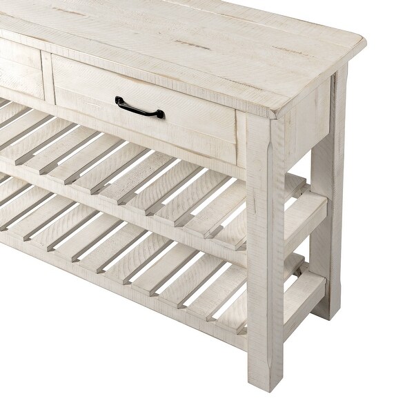 Barn Door Collection Sofa Table， Antique White