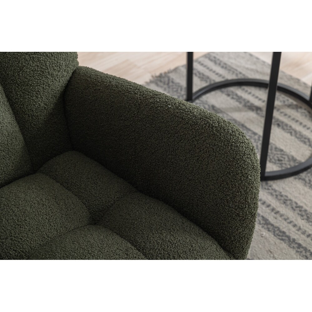 Soft Velvet Rocking Chair  Comfy Wingback Glider Rocker  Dark Green