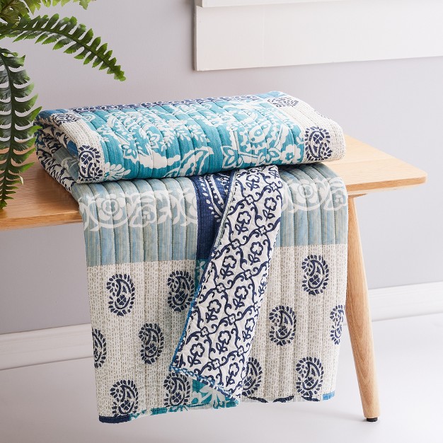 Chandra Printed Patchwork Quilted Throw Levtex Home