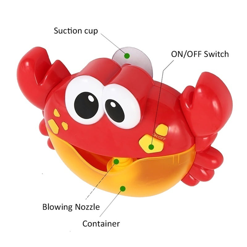 Willstar Lovely Electric Musical Bubble Crab Baby Bath Shower Toys Dreamlike Foam Making Machine for Toddlers(Built-in 12 Songs)