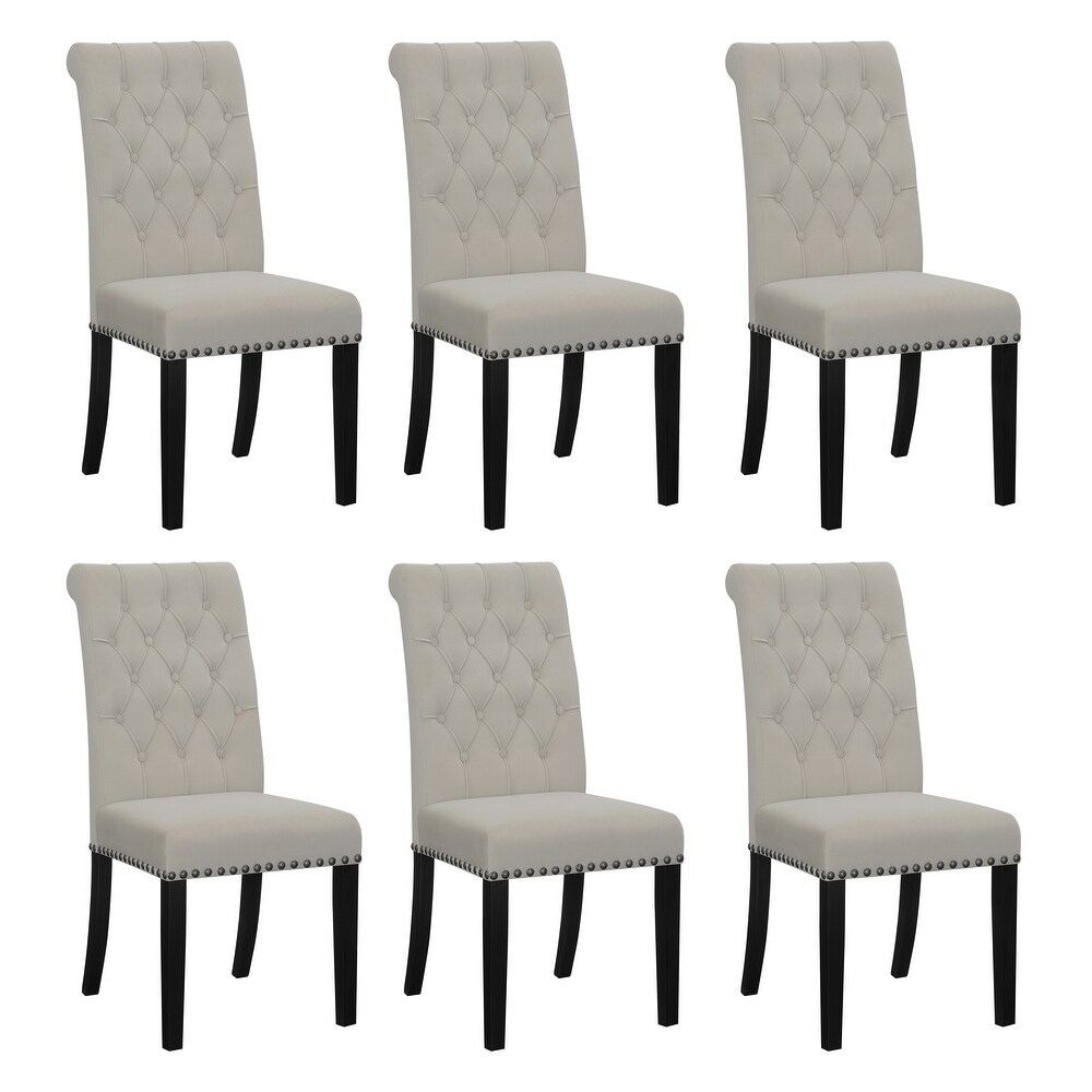 Nantucket Upholstered Tufted Back Dining Chairs (Set of 6)