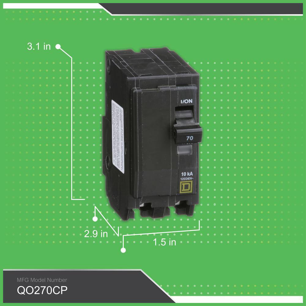 Square D QO 70 Amp 2-Pole Circuit Breaker QO270CP