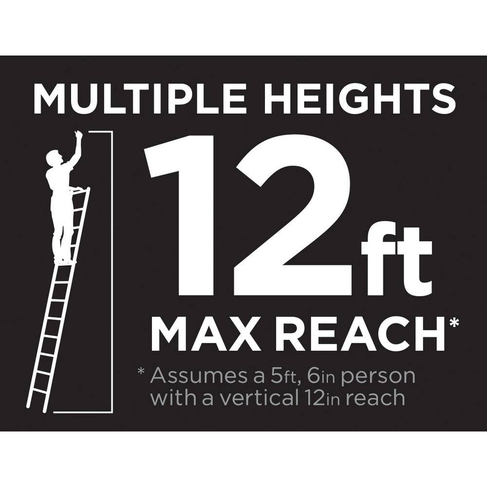 Cosco SmartClose 12 ft. Aluminum Telescoping Extension Ladder Load Capacity 300 lbs. ANSI Type 1A 20309T1ATE