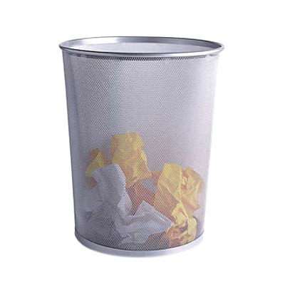 Silver Mesh Trash Can