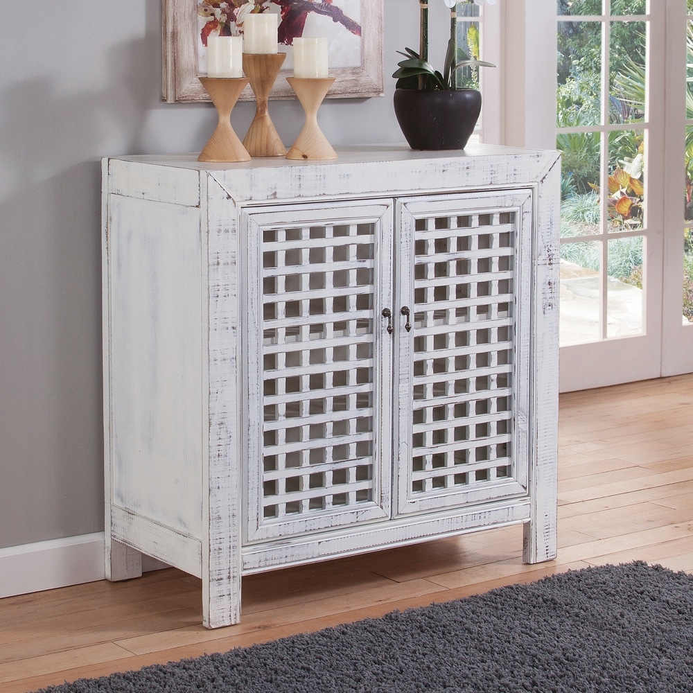 The Curated Nomad Raissa Distressed Finish Two door Accent Cabinet